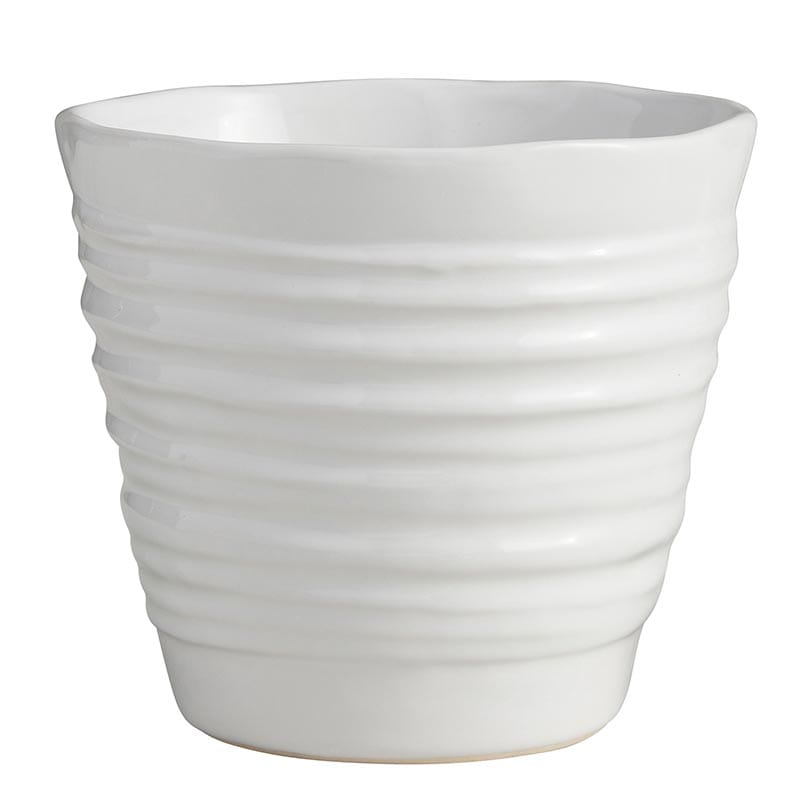 Ivory White Ceramic Flower Pot - Home Decor