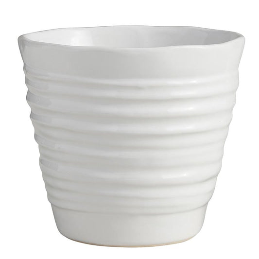 Ivory White Ceramic Flower Pot - Home Decor