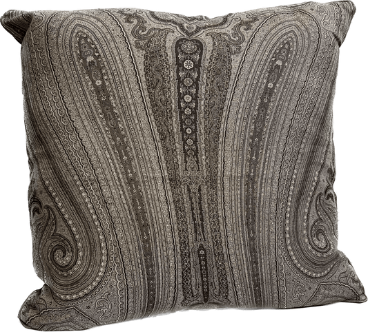 Julia 22’’x22’’ Charcoal Paisley Pillow - Pillows