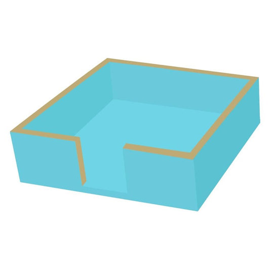 Lacquer Beverage Napkin Caddy - Aqua - Beverage Napkin Caddy
