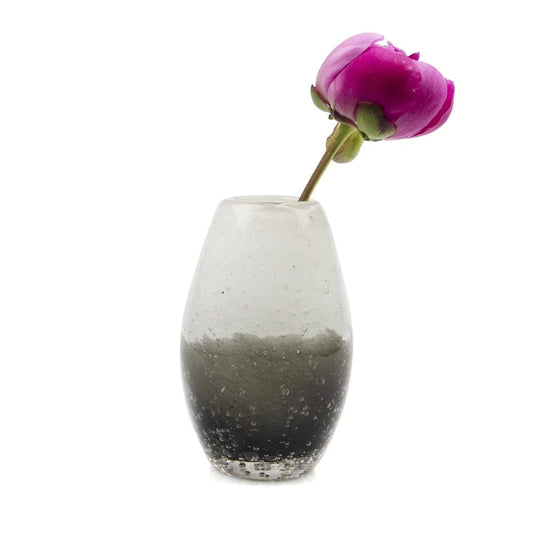 Ligne Glass Egg Vase- Black and White - Home Decor