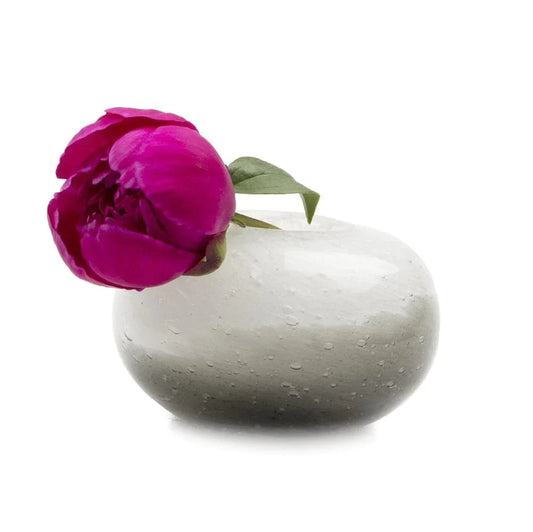 Ligne Glass Oval Vase- Black and White - Home Decor