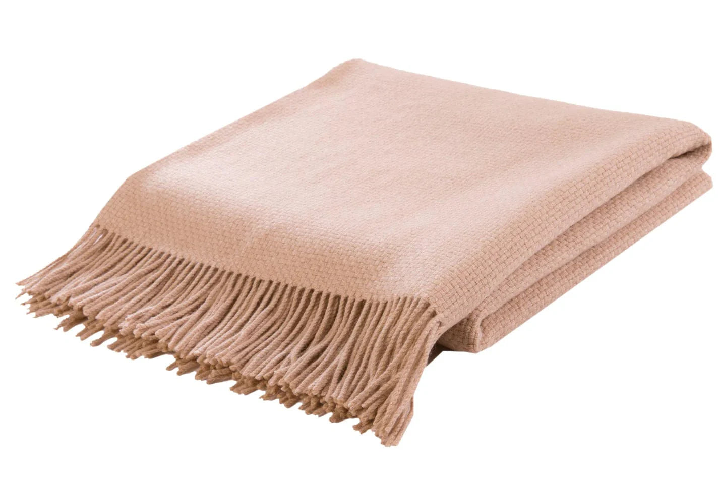 Luxurious Basketweave Camel Hair Throw - Throw