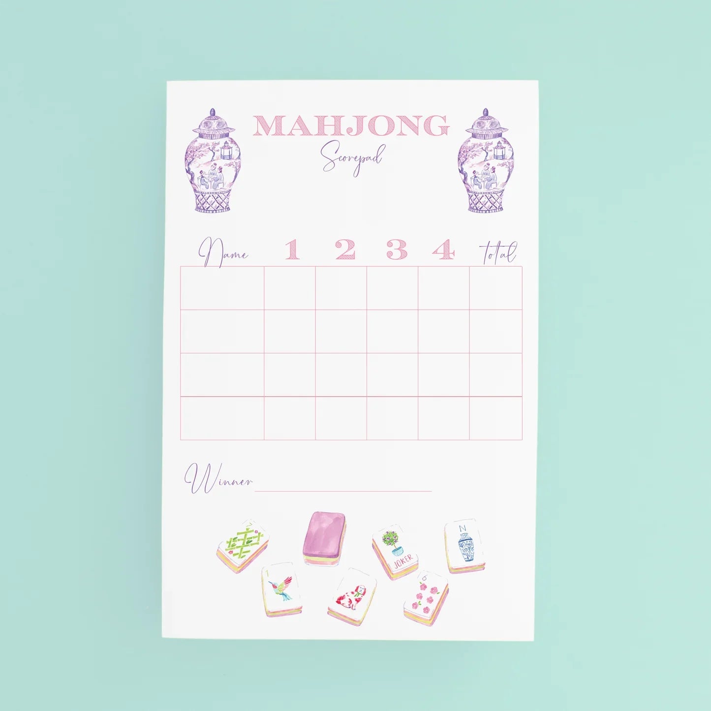 Mahjong Score Pad by Taylor Paladino - Lavender - Notepad