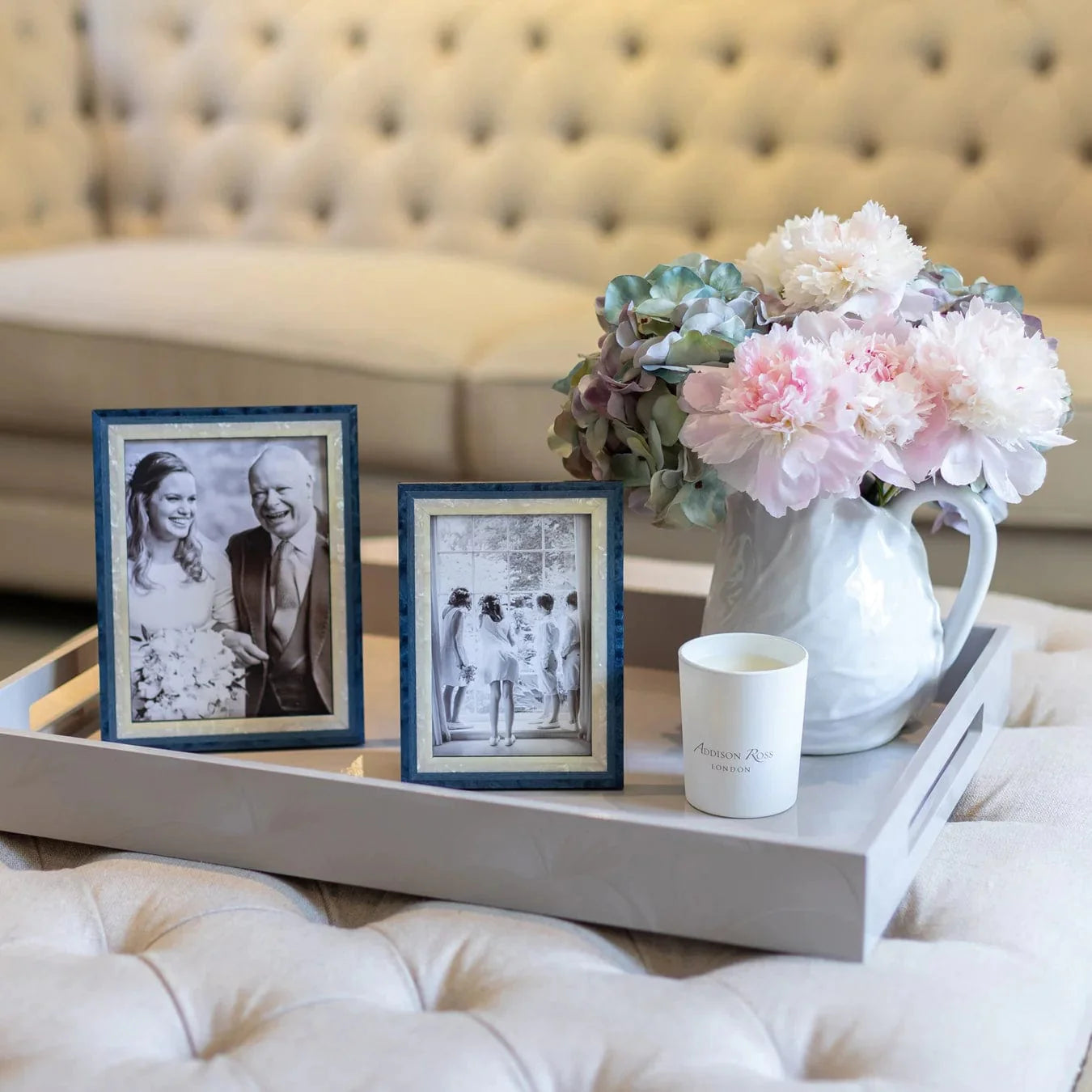 Holland & Williams Marquetry Wood Veneer and Mother of Pearl Frame - Thumbnail 2