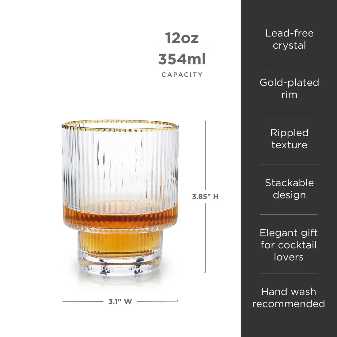 Meridian Crystal Tumblers - Set of 2 - Drinkware