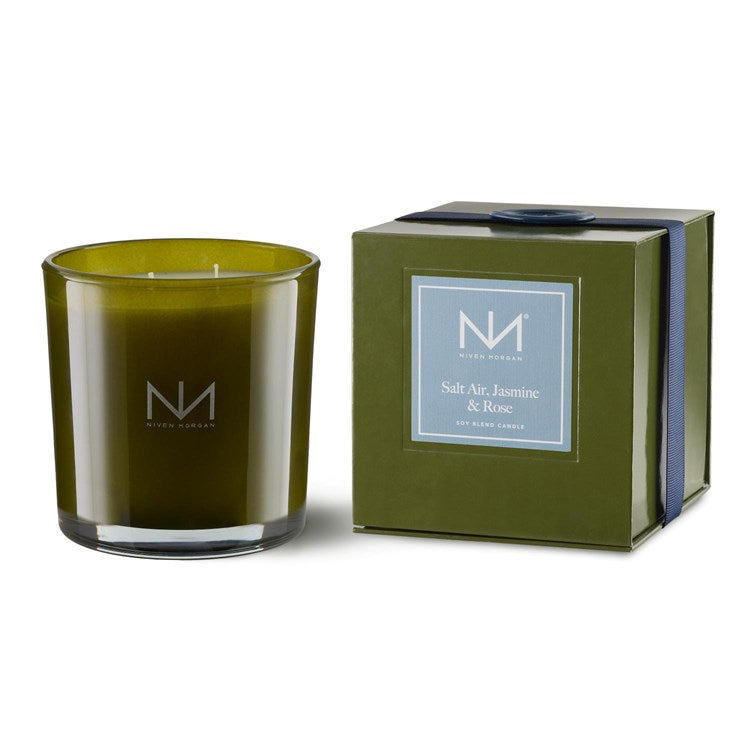 Niven Morgan Verdant Collection 2-Wick Candles - Salt Air Jasmine and Rose