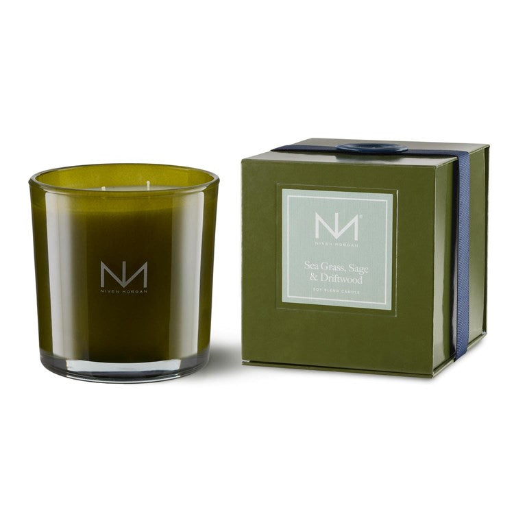 Niven Morgan Verdant Collection 2-Wick Candles - Seagrass Sage and Driftwood