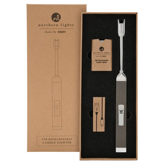 Northern Lights USB Rechargeable Candle Lighter - Light Grey