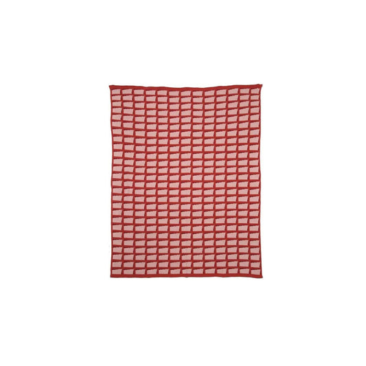 Pane Recycled Cotton Throw by Kelly Harris Smith in Ladybug Cameo and Radish - Throw