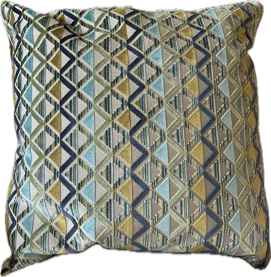 Parker Cut Velvet Pillow with Solid Linen Back - Pillows