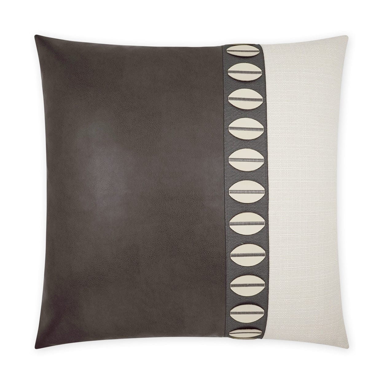 Paros Vegan Leather and Linen Pillow