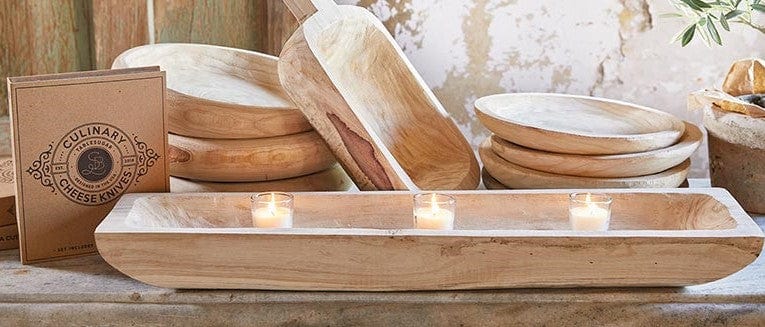 Paulownia Wood Rectangle Tray - Thumbnail 2