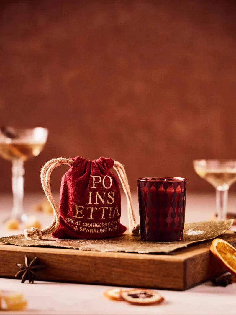Poinsettia Holiday Candle - 2.5 oz Votive Candle - Holiday