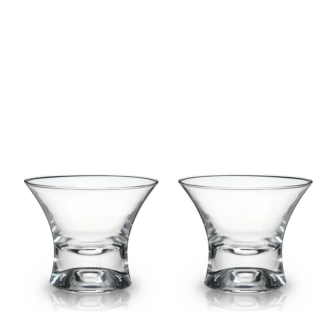 Raye Heavy Base Stemless Crystal Manhattan Glasses - Set of 2