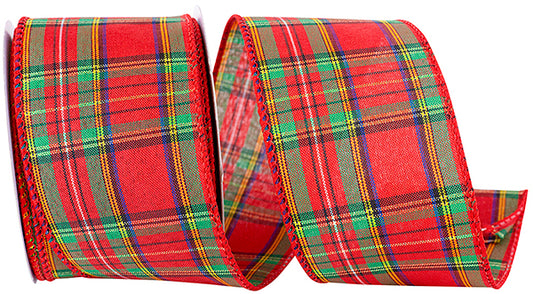 Holiday Plaid Multi Classic Wired Edge Ribbon
