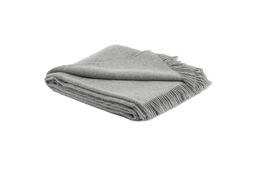Sandoy Recycled Alpaca and Wood Throw- Light Grey - Throw