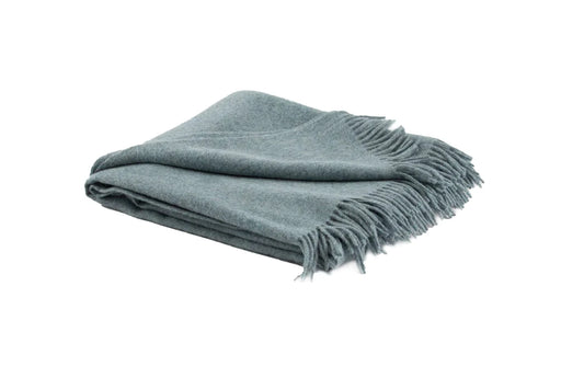 Sandoy Recycled Alpaca and Wool Throw- Light Blue - Throw