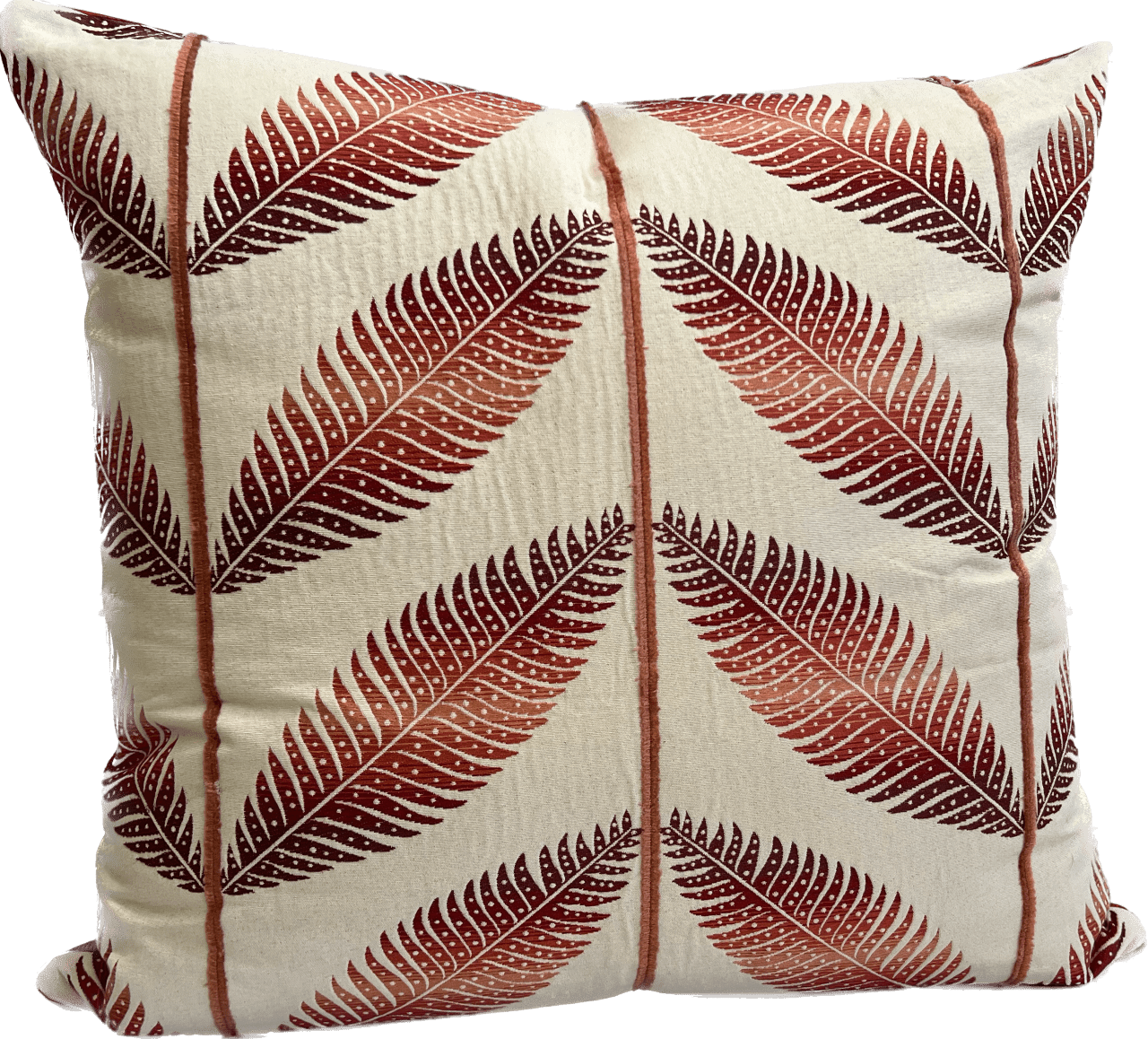 Sharon 22’’x22’’ Leaf Pillow in Coral - Pillows