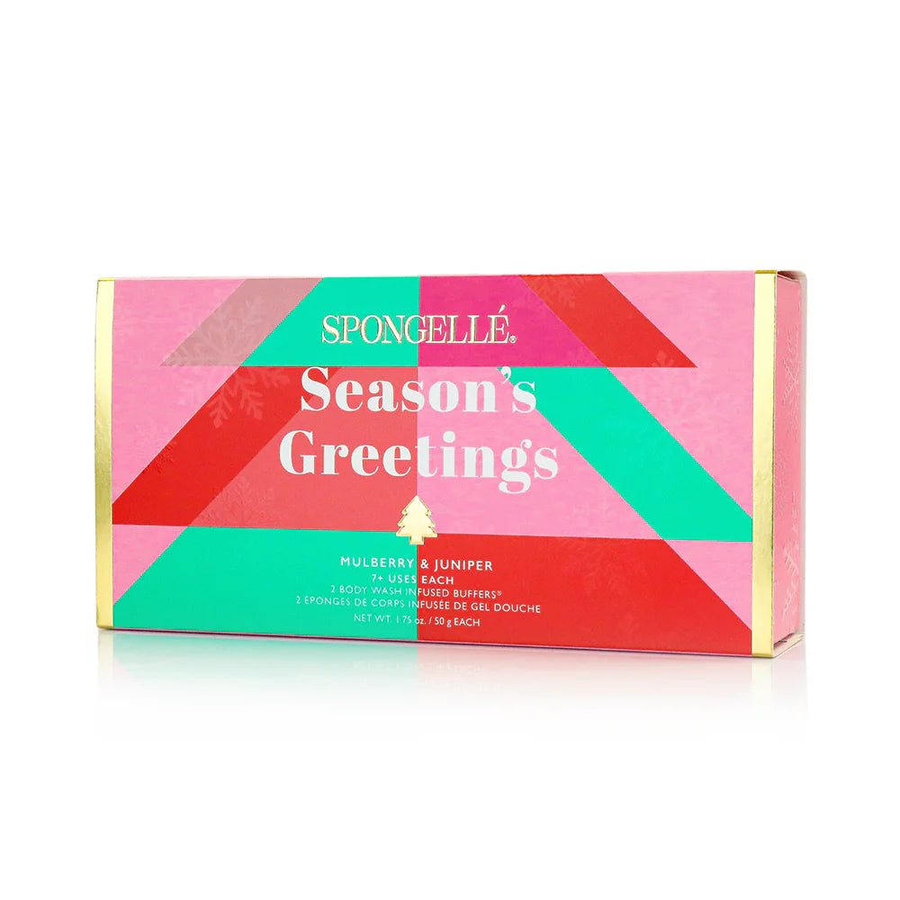 Spongelle Holiday Tree Body Wash Infused Buffers - Seasons Greetings Collection
