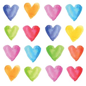Spring Beverage Napkins 2025 - Aquarell Hearts - Beverage Napkins