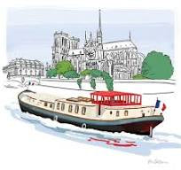 Spring Beverage Napkins 2025 - Bateau de Paris - Beverage Napkins