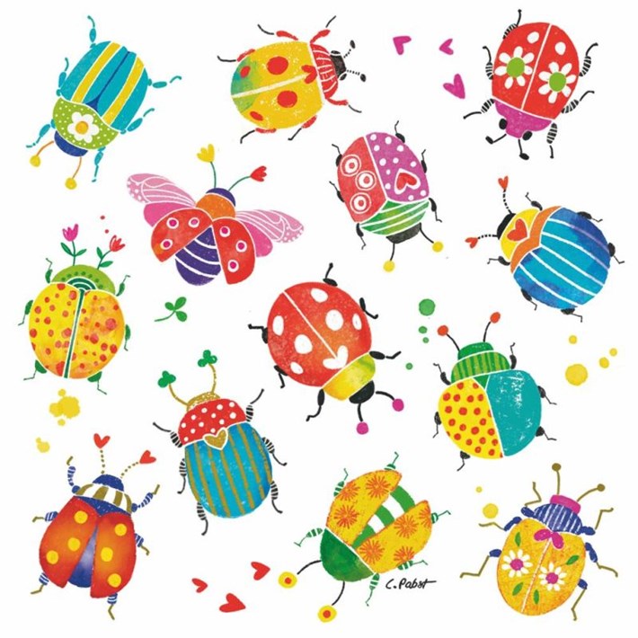 Spring Beverage Napkins 2025 - Bug Party - Beverage Napkins