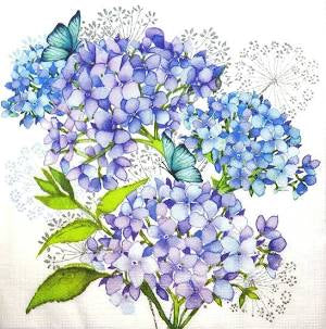 Spring Beverage Napkins 2025 - Hydrangea Provencale - Beverage Napkins