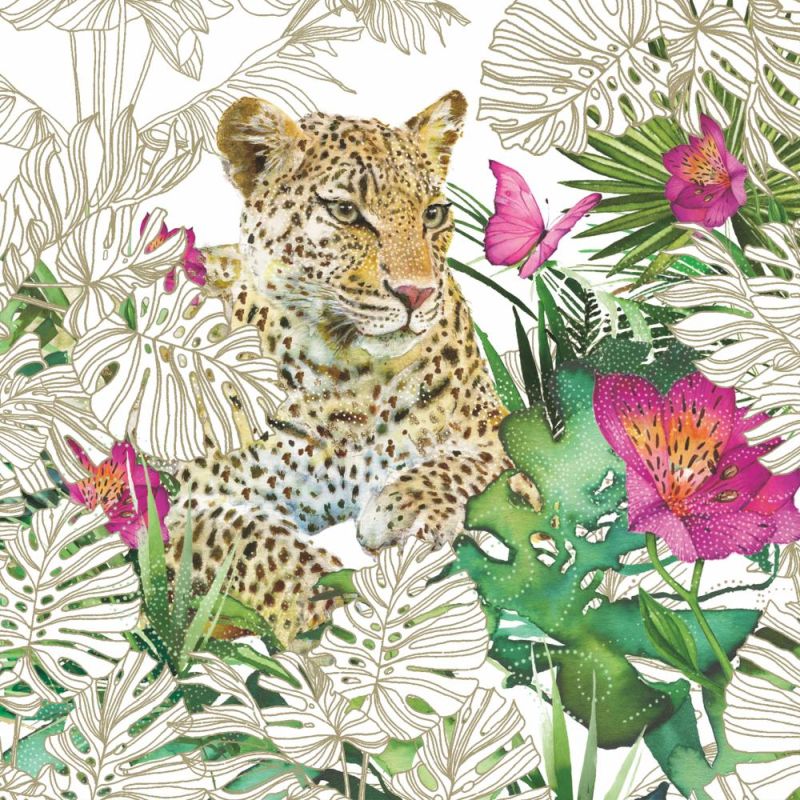 Spring Beverage Napkins 2025 - Leopard - Beverage Napkins