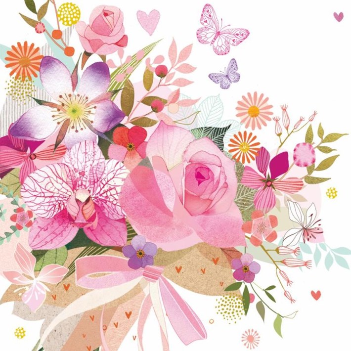 Spring Beverage Napkins 2025 - Rose Bouquet - Beverage Napkins