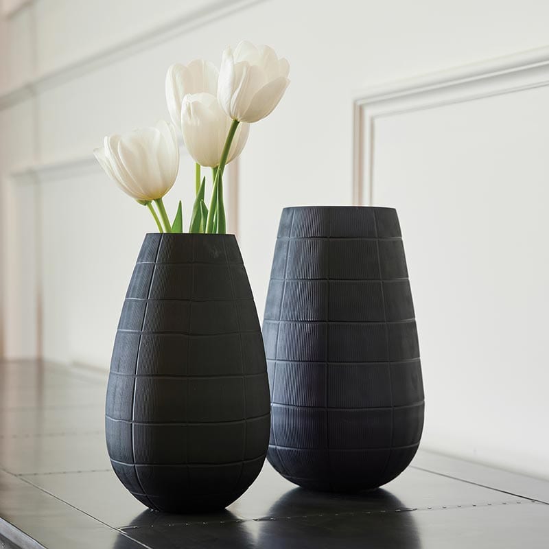 Square Pattern Matte Glass Hurricane - Home Decor