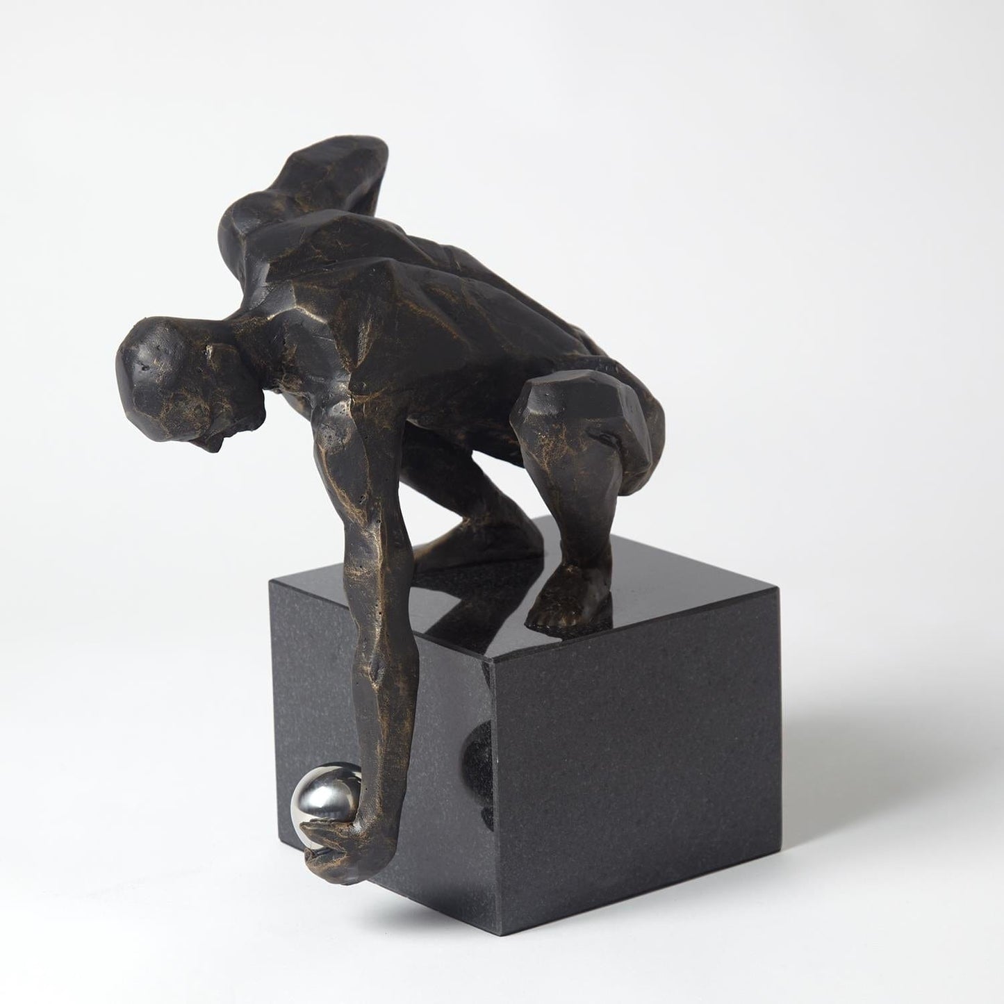 Squat Point Man Sculpture - Home Decor