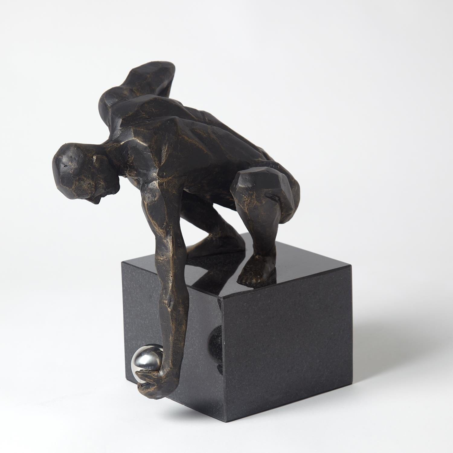 Squat Point Man Sculpture - Home Decor