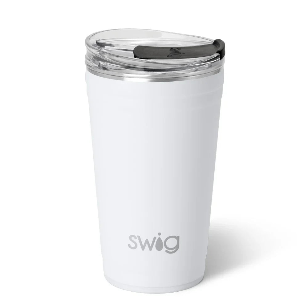Swig Life Game Day 24 ounce Insulated Party Cup - White