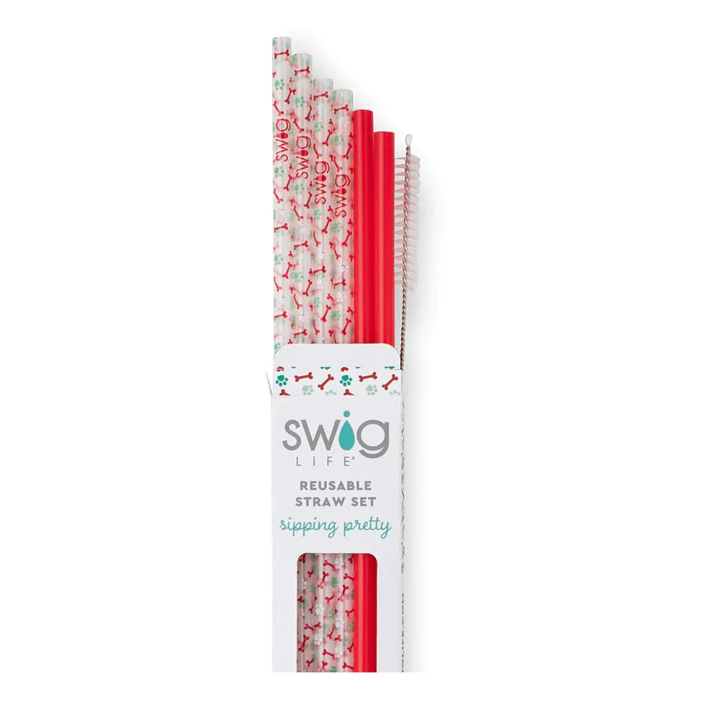 Swig Life Happy Howlidays Drinkware - Happy Howlidays Reusable Straw Set - Holiday