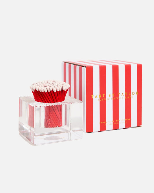 Square Acrylic Match Striker - Candy Cane