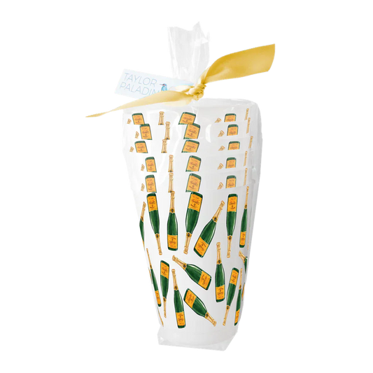 Taylor Paladino Champagne Pattern Frosted Cups - Set of 6 - Drinkware