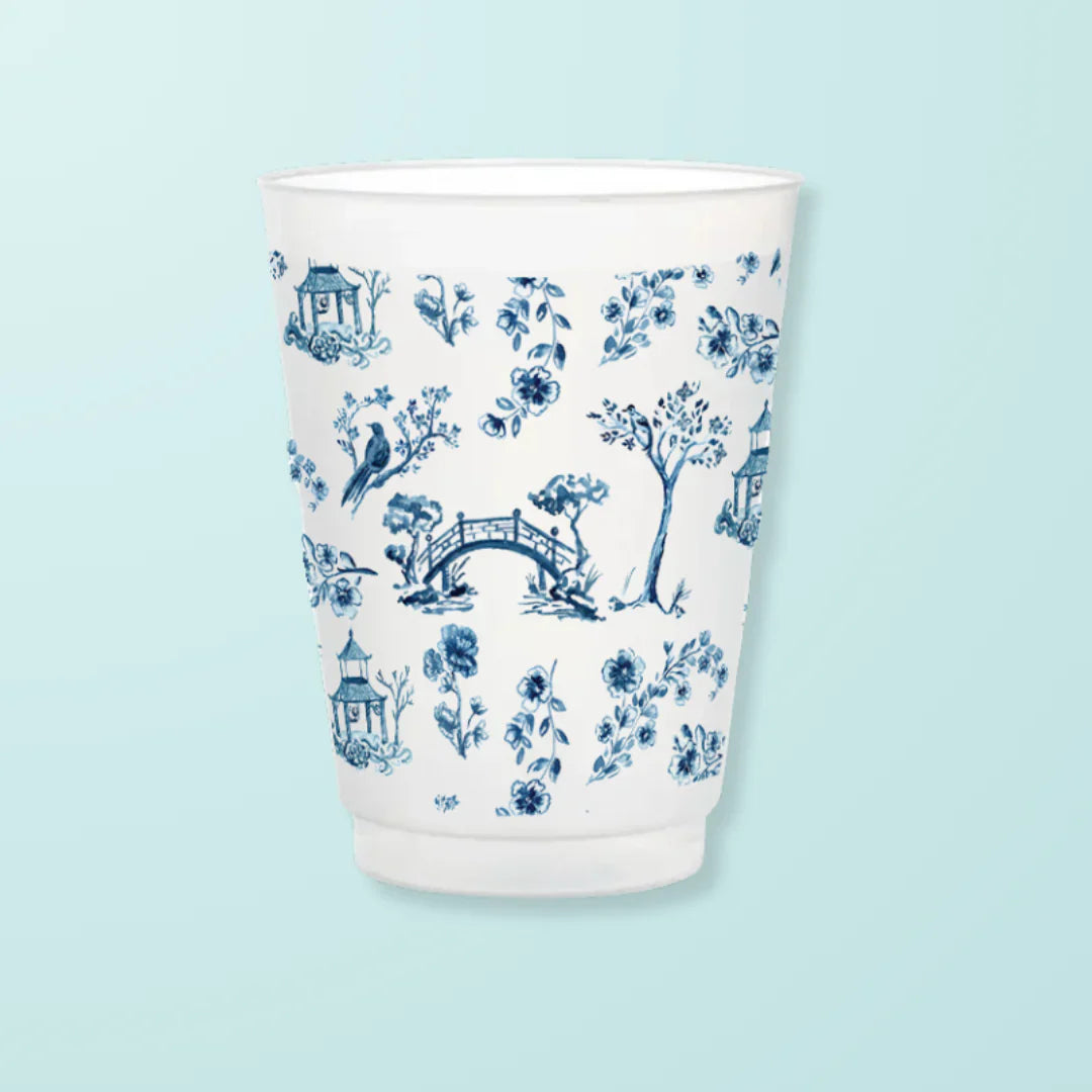 Taylor Paladino Frosted Cups - Chinoiserie - Drinkware