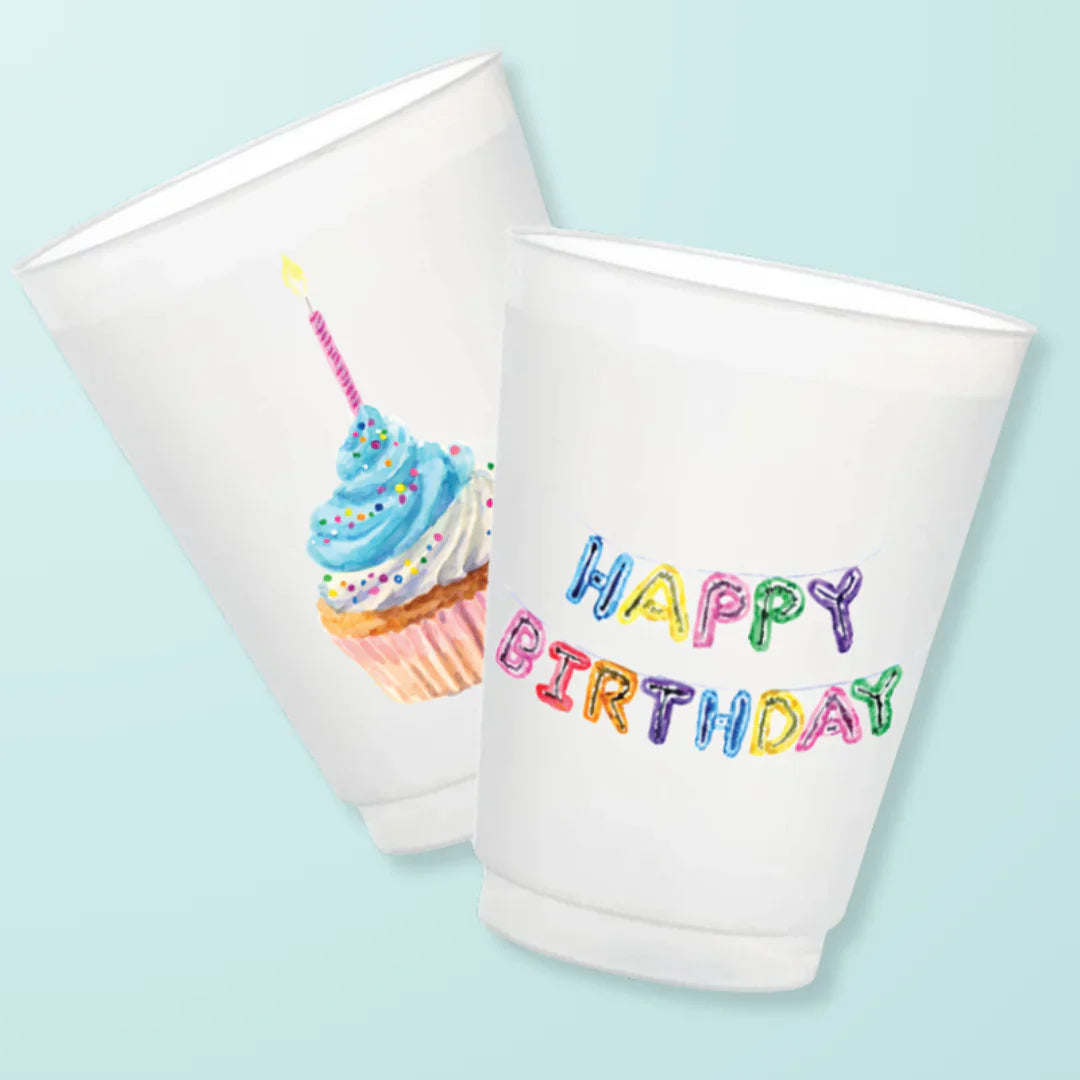 Taylor Paladino Frosted Cups - Happy Birthday - Drinkware