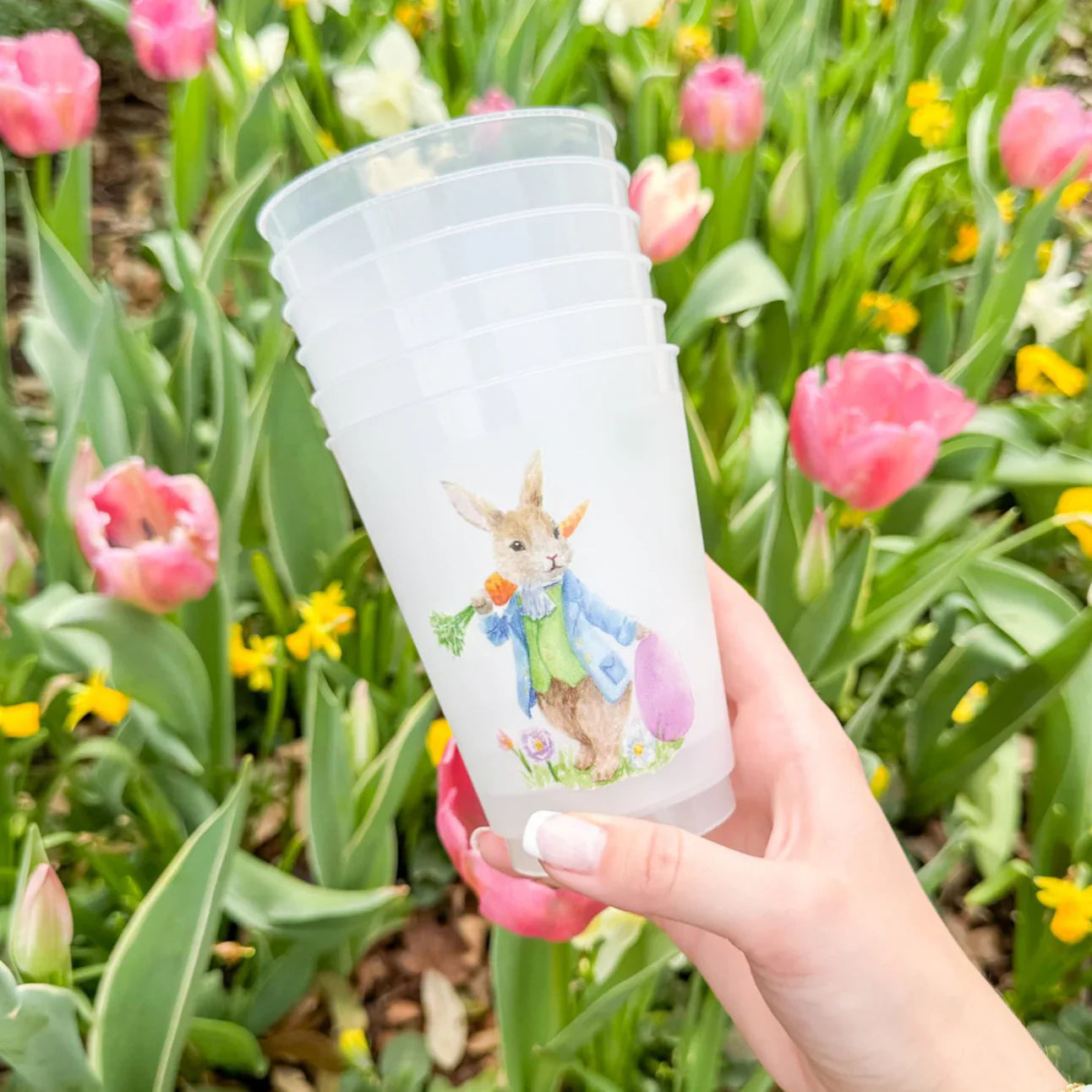 Taylor Paladino Frosted Cups - Rabbit with Carrot - Drinkware