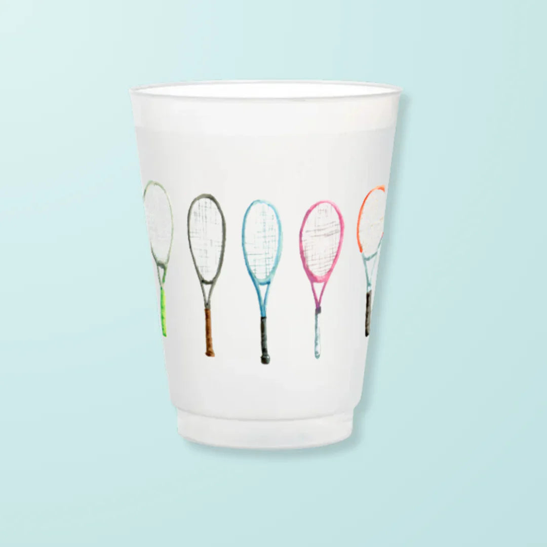 Taylor Paladino Frosted Cups - Tennis Rackets - Drinkware