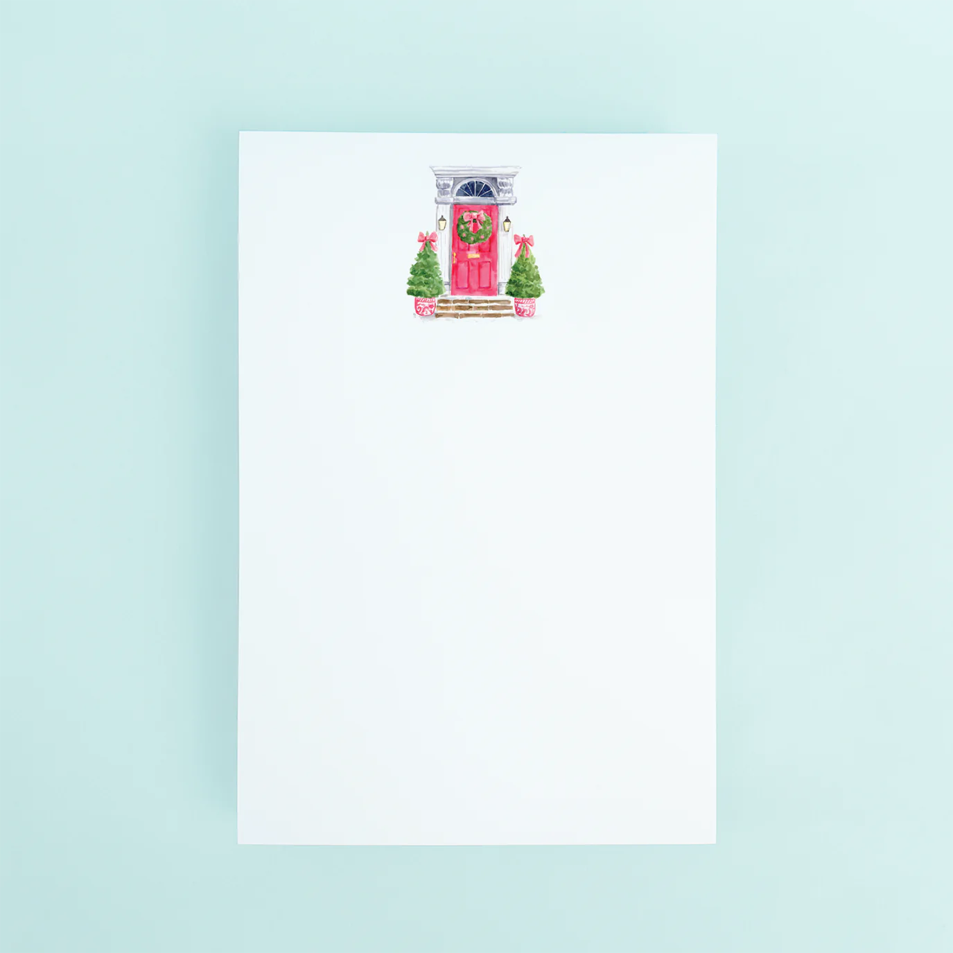 Taylor Paladino - Holiday Notepads - Pink Christmas Door - Notepad