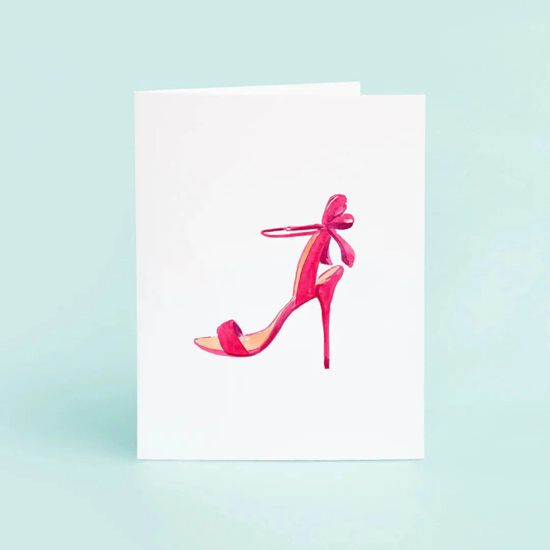 Taylor Paladino Pink Shoe Card - Greeting Card