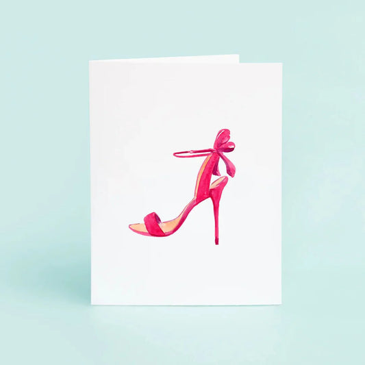 Taylor Paladino Pink Shoe Card - Greeting Card