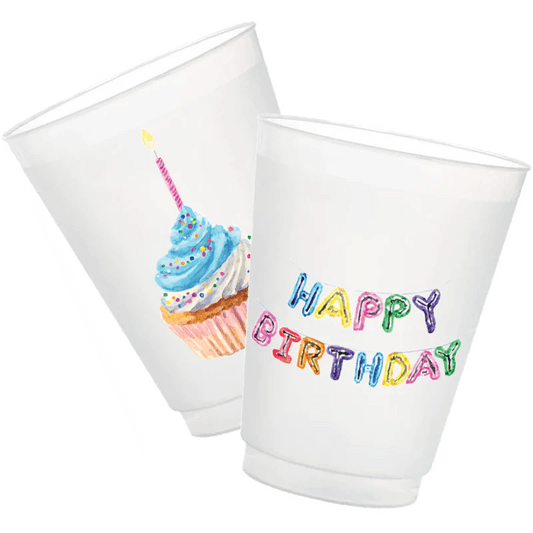 Taylor Paladino 16 oz Happy Birthday Frosted Cups