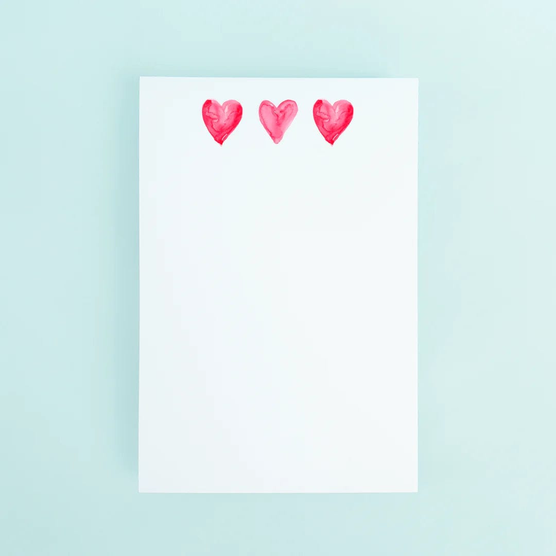 Taylor Paladino Three Pink Hearts Notepad