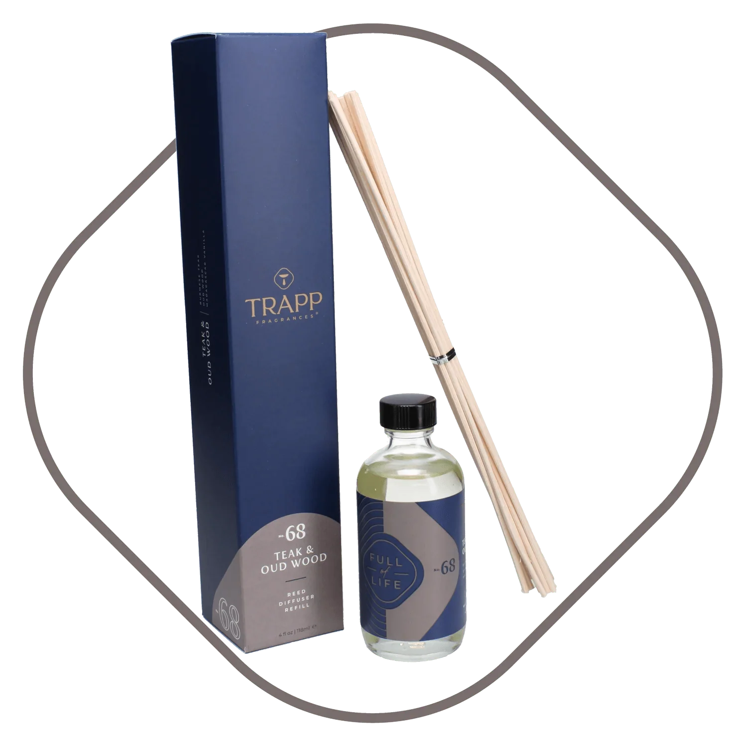 Trapp No. 68 Teak and Oud Wood Reed Diffuser Refill - Reed Diffuser Refill