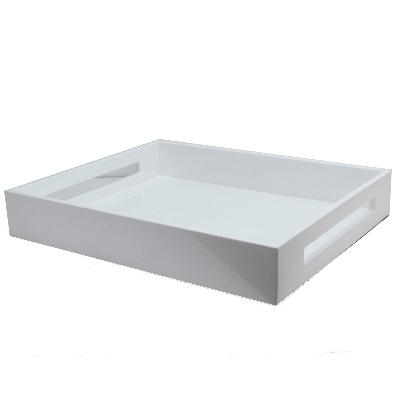 White Lacquer Rectangular Tray-Medium - Home Decor