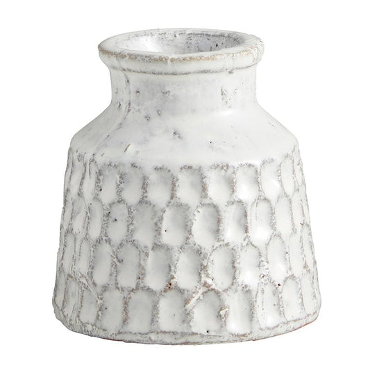 Petite White Ceramic Flower Pot