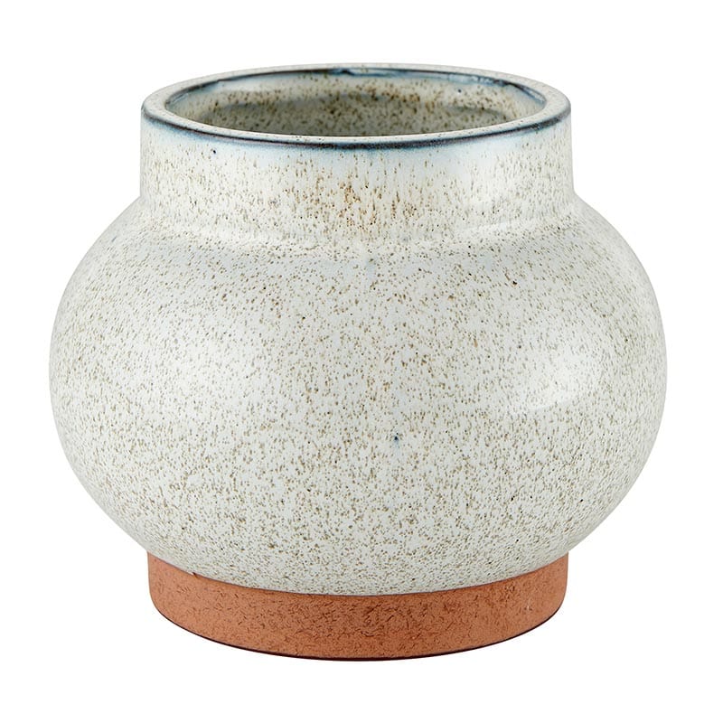 Round Ceramic Vase with Speckle Finish
